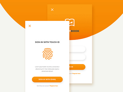 YummyBook - Sign In design interaction login minimal mobile presentation ui uidesign webdesign