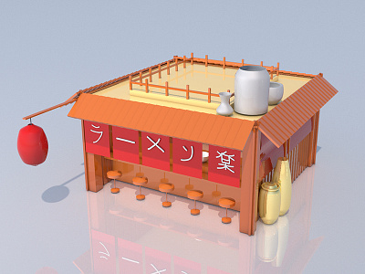 Ramen shop 3d cinema4d japan naruto ramen