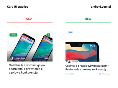 Card UI Practice card material news ui web
