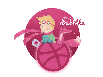 Hello Dribbble dribbble first hello illustrator one photoshop piccolo principe sketch