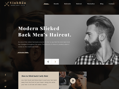 Vinh Rau Men's Salon barber hair haircut salon shop ui ux vietnam