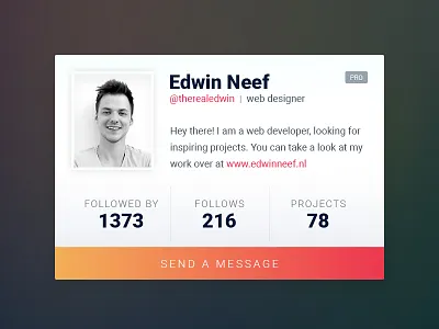 Daily UI #6 - User profile daily daily ui dailyui profile ui user user profile