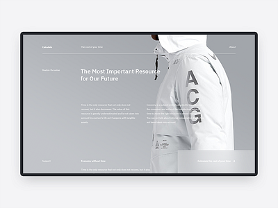 Calculate clean fullscreen futuristic grid interface landing minimal page ui ux website