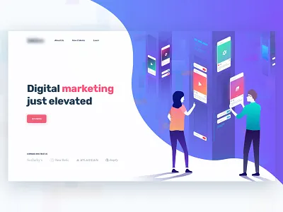 Digital marketing website colors digital illustration landing landing page marketing ui ux web design web page website