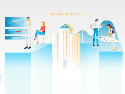 Financial advisors advisor bank character design client data explainer video financial graphic design illustration institution