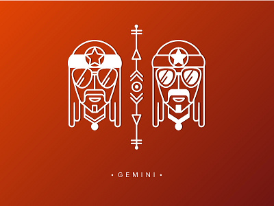 Gemini - #3 quirky gypsy zodiac illustration art astrology gemini gypsy icon design illustration illustrator line art quirky signs vector zodiac