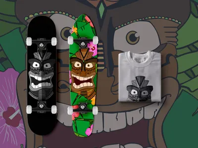 Tiki Illustration illustration personal project skateboarding