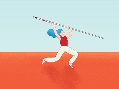 Pole Vaulter athletic illustration pole vault woman