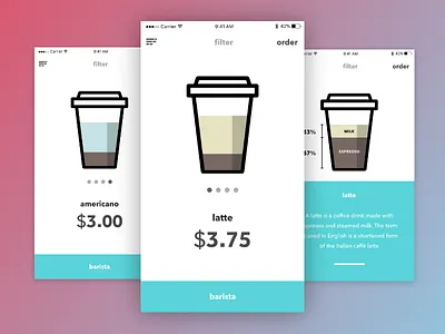 Filter adobexd app coffee ux