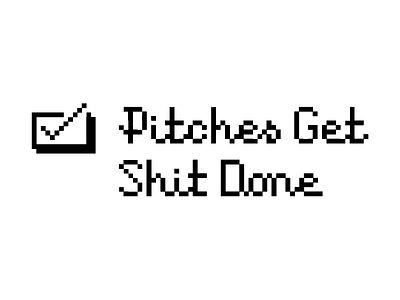Pitch is the new black branding cursive identity logo pitches pixel pixel art script shit startup women in tech