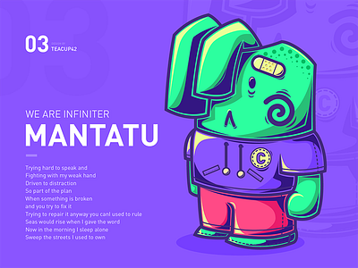 Mantatu Rabbit cartoon color cool doll fluorescence hiphop illustration illustrator rabbit violet