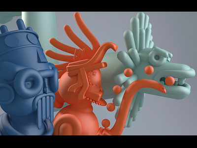 Dioses México 3d characterdesign diseño ilustración