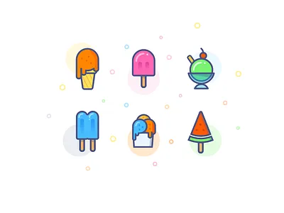 Yummy Ice cream elegant flat food icon love saturated simple summer