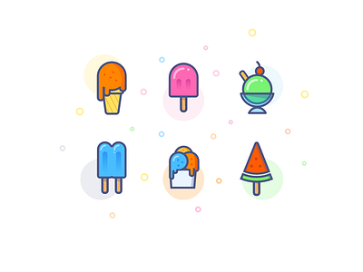 Yummy Ice cream elegant flat food icon love saturated simple summer