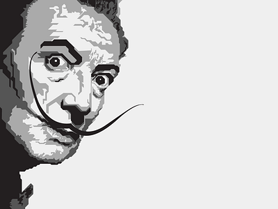 Vector Art- Salvador Dali digitalart illustration newbie portrait vector