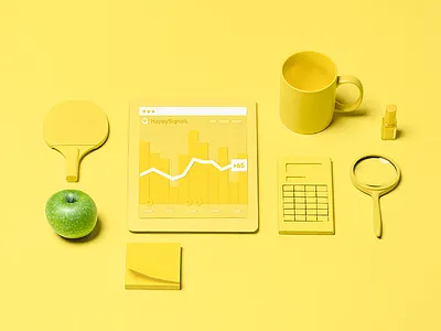 Happiness means money apple coffee ipad photo spraypaint yellow