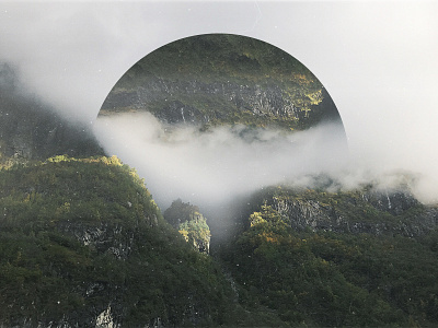 Mist on green mountains - Geometric landscapes cloud fog forest geometric green landscape landscapes misty mountain wallpaper white