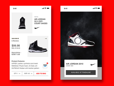 Finish Line x Jordan E-commerce Concept concept design digital digital design interface mobile mockup ui ux web design adobexd webdesign