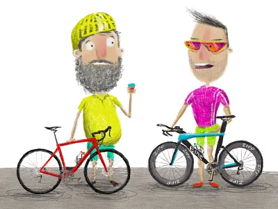Cyclists athlete bmc character coffee cyclist digital drawing illustration procreate road bike specialized