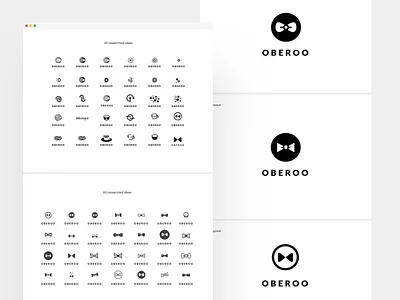 Oberoo - Branding process bar black and white bow bow tie branding business cards cafe identity ordering restaurant waiter