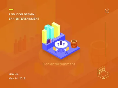 2.5D Bar entertainment icon 2.5d，icon，bar entertainment