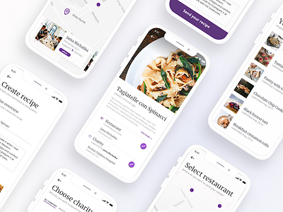 Give your recipe to support a charity! app cook eat food ios recipe restaurant ui user interface