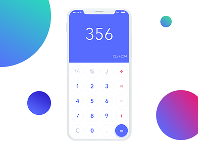 Day 004 - Calculator - Daily UI 004 calculator challenge circles daily dailyui flat ios minimal number ui ux