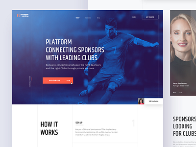 Sponsor online - Landing page football homepage landing page lp plat4m sketch soccer sponsor sport ui ux