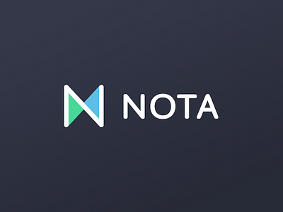 Nota Logo blue green dark colors colorful double triangles exchange identity full branding identity lending platform n logotype n monogram nota logo exploration