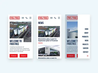 Manufacturing Mobile Website engineering home manufacturing menu mobile news responsive ui ux website