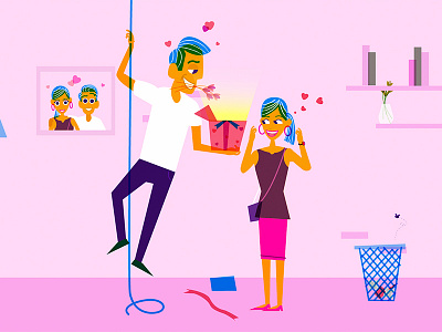 Surprise Gift couples design gift illustration surprise gift vector
