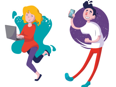 elearning multi platform characters color conceptart doodle learning study trainning