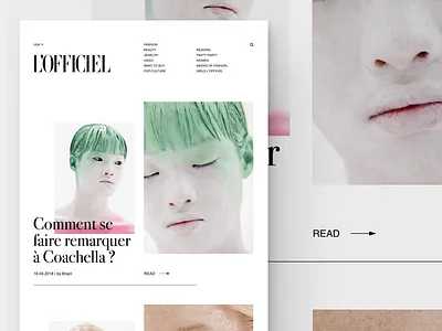 L'OFFICIEL concept ecommerce fashion grid layout photography product ui ux