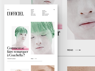 L'OFFICIEL concept ecommerce fashion grid layout photography product ui ux