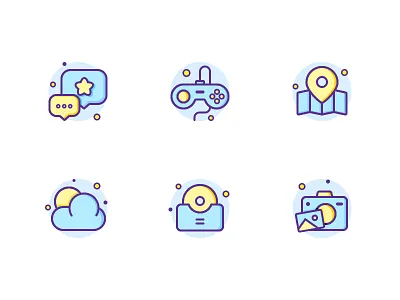 System icon camera game icon message music photo weather