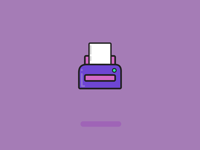 Printer Icon Loop. animation davegamez design flatdesign gif icon iconography illustration loop mograph printer vector