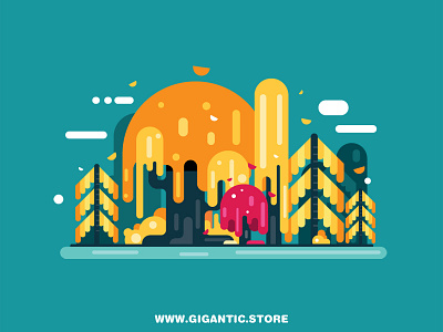 Flat Design Forest design flat design forest game gigantic tree trees wood woods