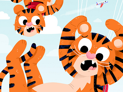 Free fallin' 🐅 animals cute drawing fun illustration illustrator kids kidslit