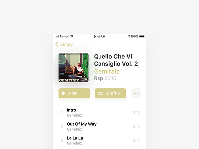 iOS Music App Redesigned album ios music userinterface