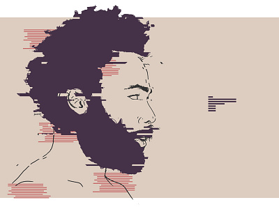 Childish Gambino // This is America america culture donald glover drawing glitch gun minimal music portrait simple sketch