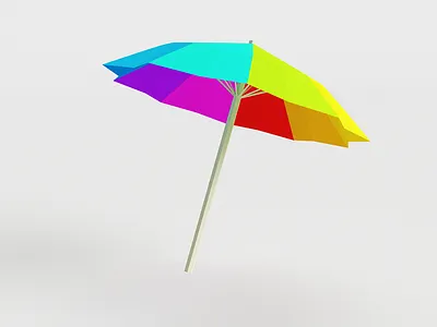 Umbrella 3d agumented reality beach c4d low poly model parasol umbrella virtual reality