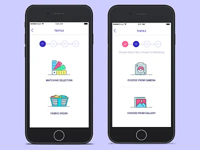 Textile app cloth form indore list matching step textile ui ux