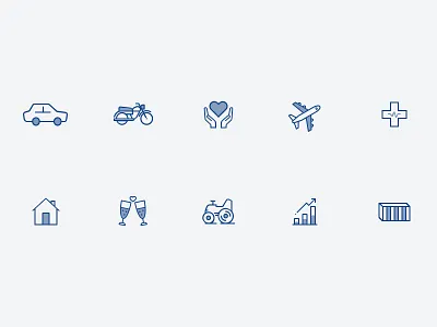 iconSet 2d branding design finance icon iconography insurance line line art logo photoshop website