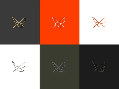 Hummingbird Color Variations bird brand color hummingbird icon illustration line logo wings