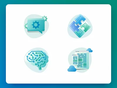 Root codex – Services Icons ai brain code icons landing page puzzle responsive root codex speech bubble ui web