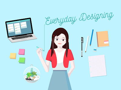 Illustration Design Everyday portrait self