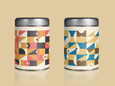 Tea Storage Containers colors geometric patterns