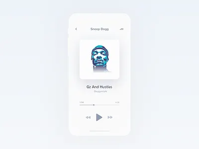 Doggy Player app clean design flat ios minimal music player sketch ui ux vector