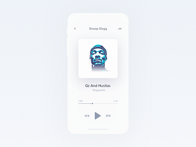 Doggy Player app clean design flat ios minimal music player sketch ui ux vector