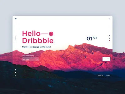 Hello Dribbble! first shot hello dribbble invite landing mountain ui web